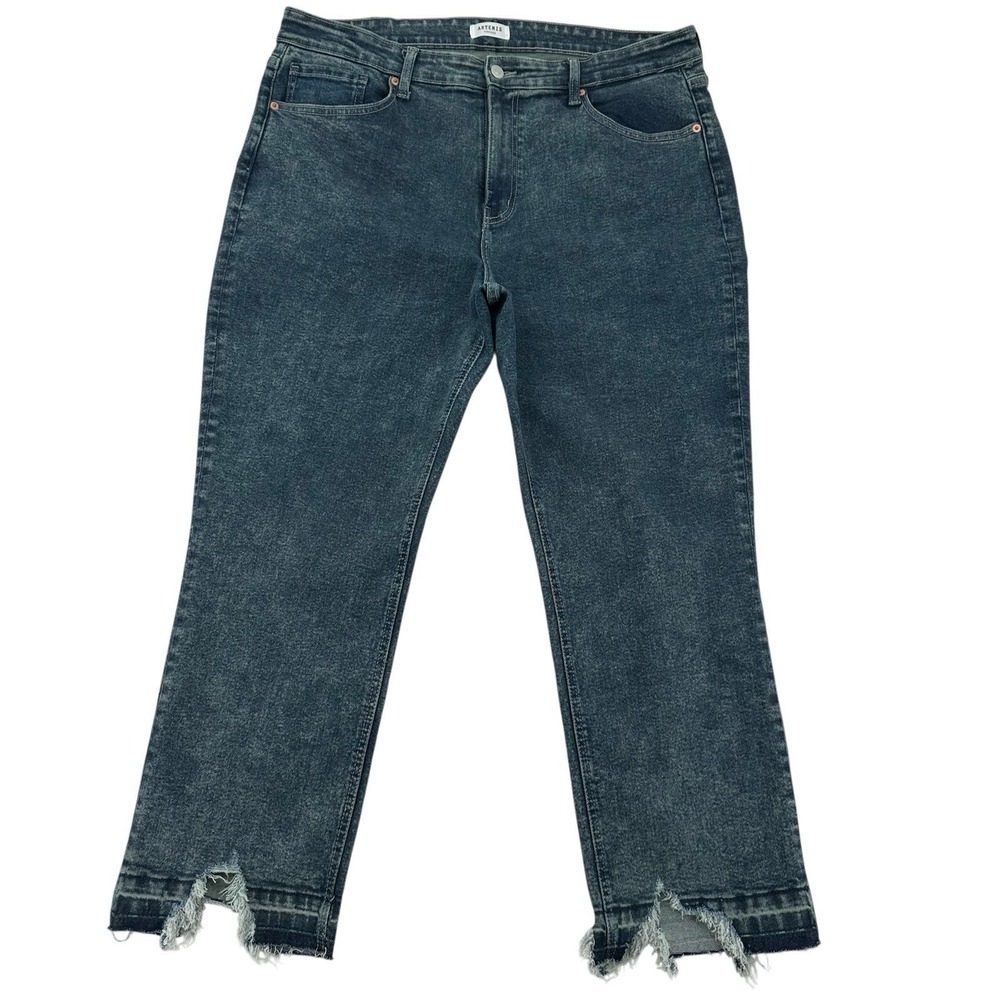 Artemis Vintage Los Angeles Size 18 High Rise Straight Leg Raw Hem Jeans Blue